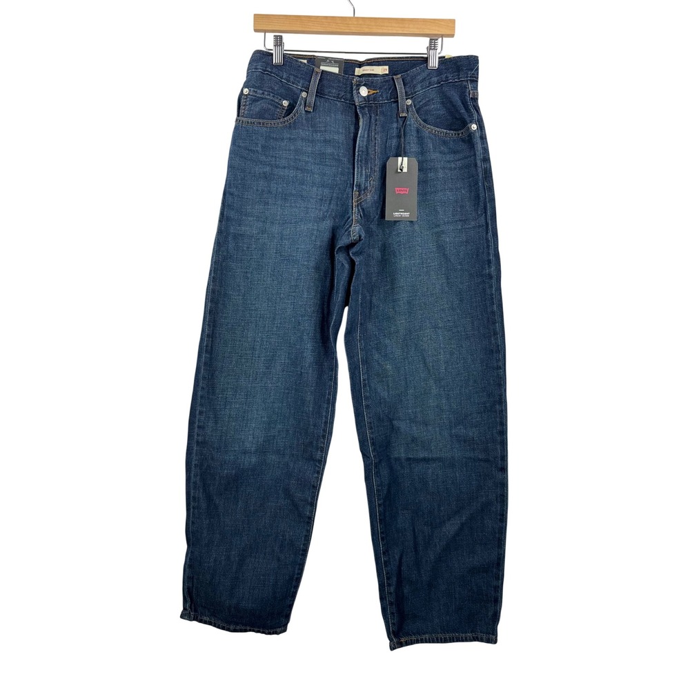 Levis Baggy Dad Jeans sz 29 Dark Wash Linen blend 90s boho chic